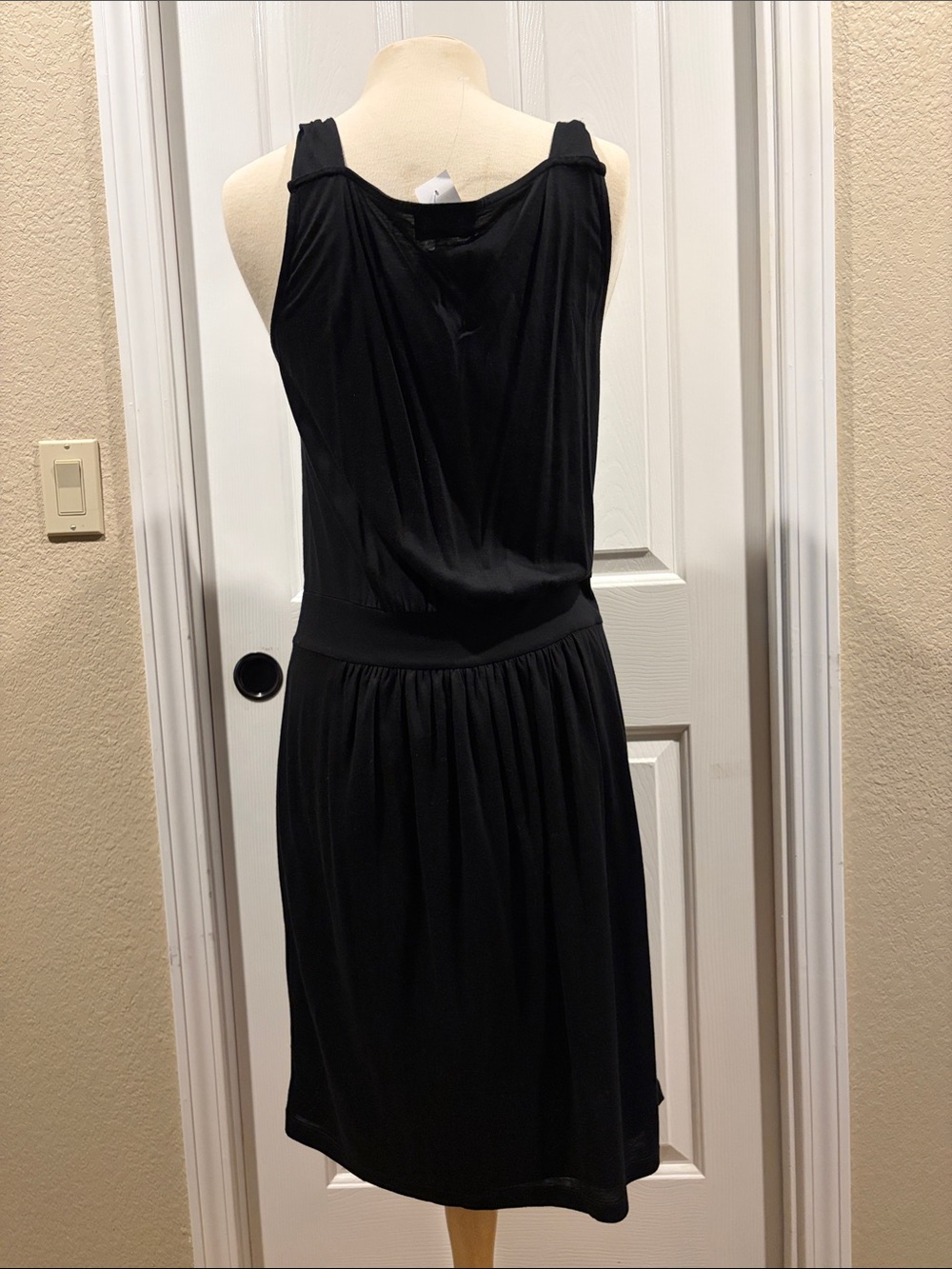 LOFT Black Sleeveless mini above knee Dress with Tie Waist NWT size 12 - Picture 5 of 7